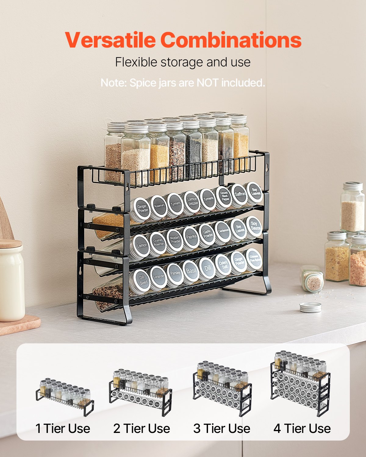 Rotating Spice Rack Organizer - Side View