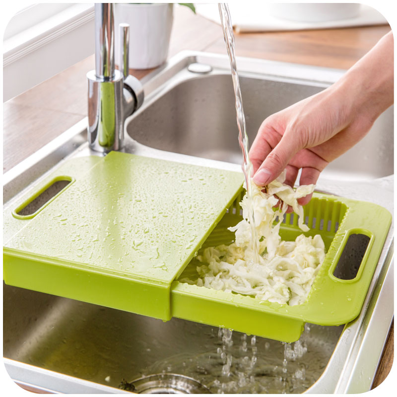 Over-Sink Cutting Board with Colander