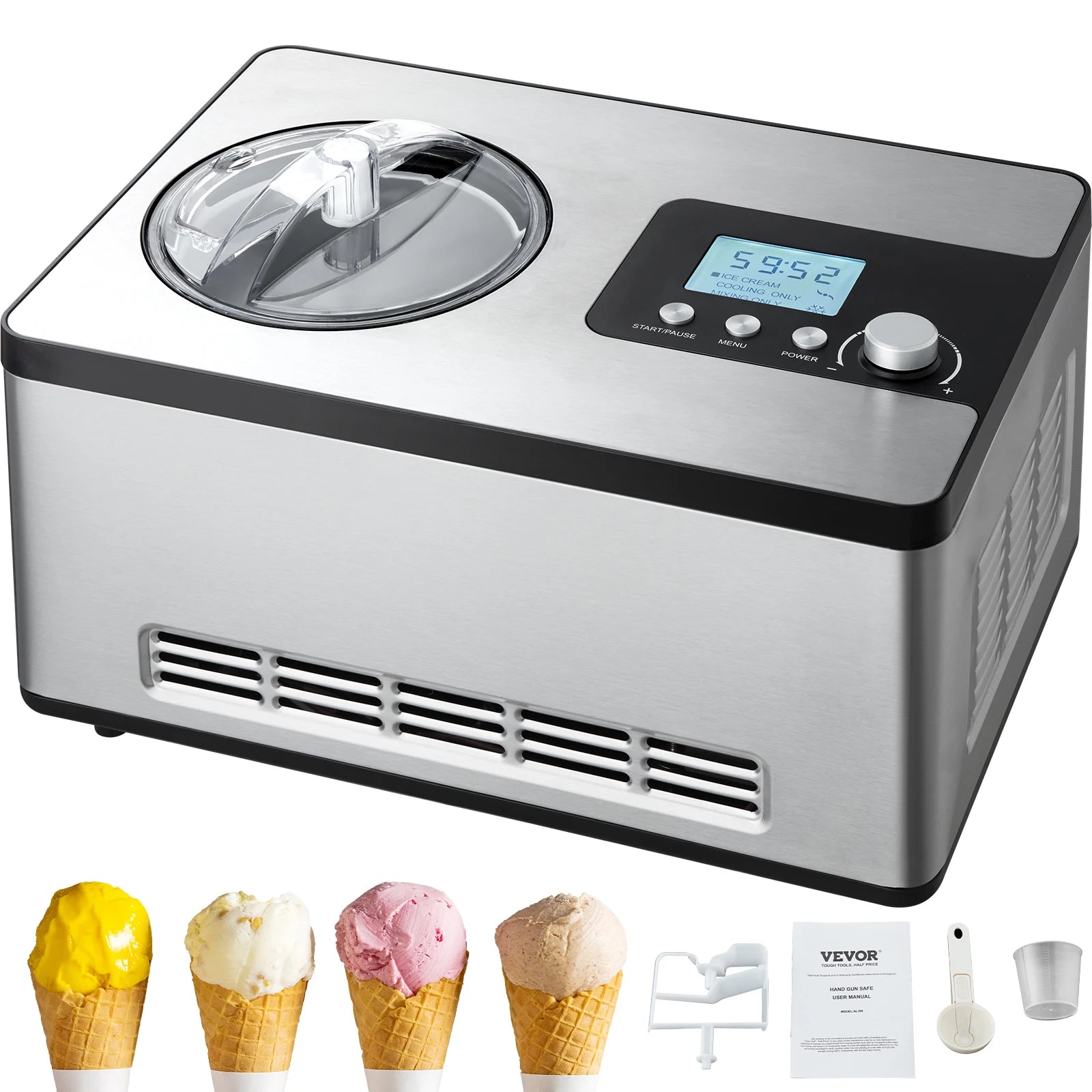 Automatic Ice Cream Maker — Built-In Compressor