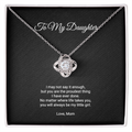 To My Daughter Necklace - Always My Little Girl Love Knot Pendant, Gift From Mom