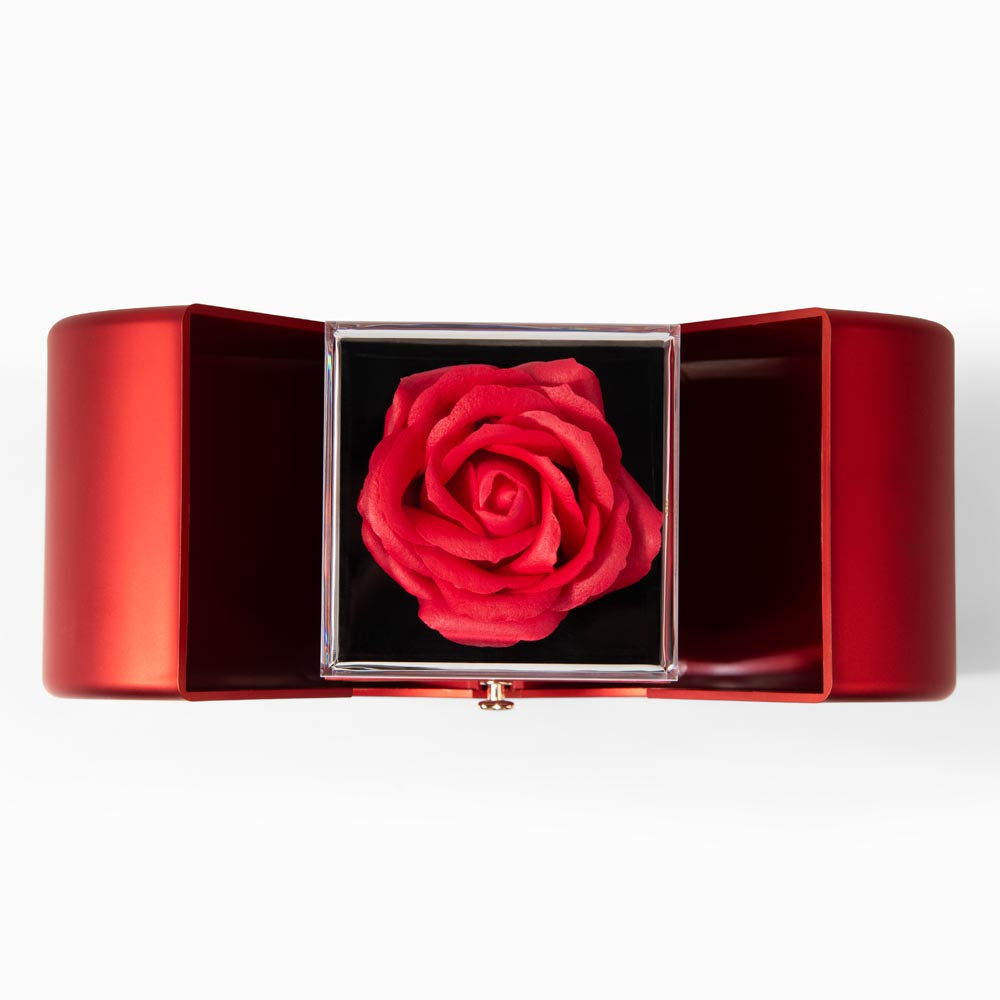 To My Wife Necklace with Red Rose Gift Box - Love Knot Pendant, Anniversary Gift From Husband