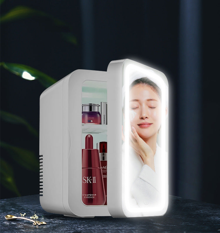 Skincare Mini Fridge with Mirror & LED